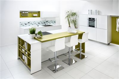Groen witte keuken